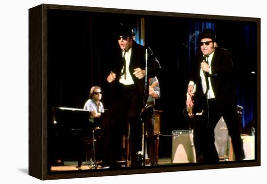 THE BLUES BROTHERS, 1980 directed by JOHN LANDIS Dan Aykroyd and John Belushi (photo)-null-Framed Stretched Canvas