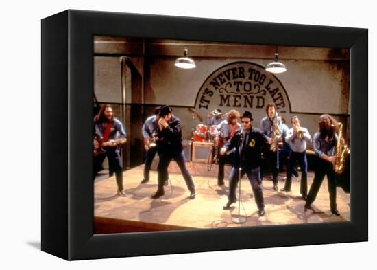 THE BLUES BROTHERS, 1980 directed by JOHN LANDIS Dan Aykroyd and John Belushi (photo)-null-Framed Stretched Canvas