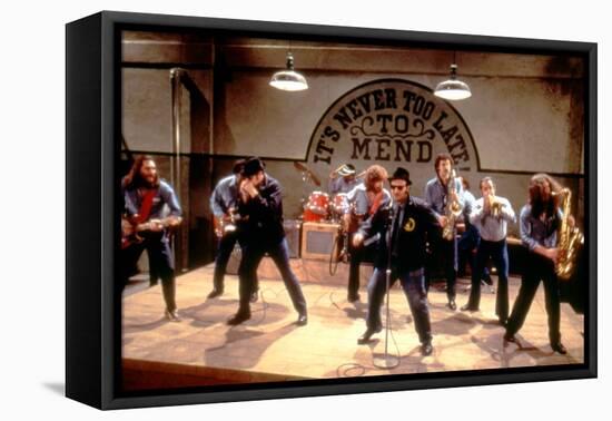 THE BLUES BROTHERS, 1980 directed by JOHN LANDIS Dan Aykroyd and John Belushi (photo)-null-Framed Stretched Canvas