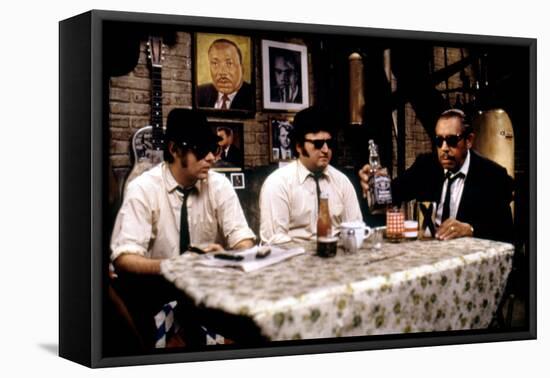 THE BLUES BROTHERS, 1980 directed by JOHN LANDIS Dan Aykroyd, John Belushi and Cab Calloway (photo)-null-Framed Stretched Canvas