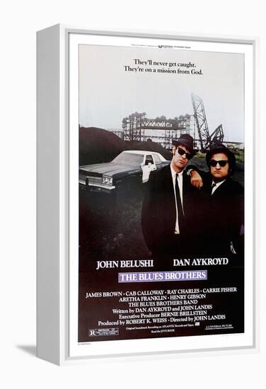 THE BLUES BROTHERS, 1980 directed by JOHN LANDIS John Belushi and Dan Aykroyd (photo)-null-Framed Stretched Canvas