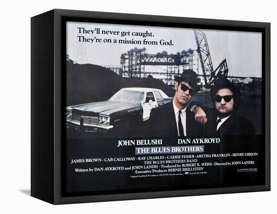 THE BLUES BROTHERS, 1980 directed by JOHN LANDIS John Belushi and Dan Aykroyd (photo)-null-Framed Stretched Canvas