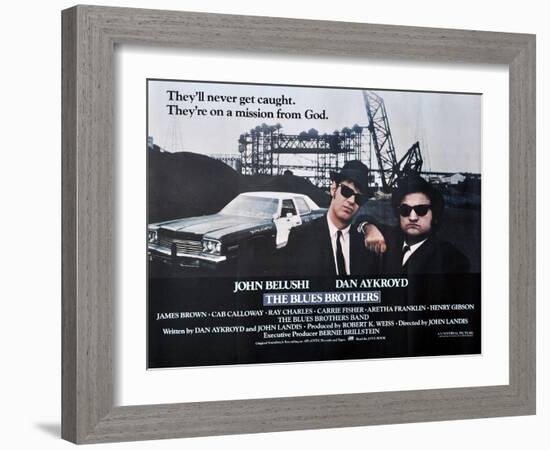 THE BLUES BROTHERS, 1980 directed by JOHN LANDIS John Belushi and Dan Aykroyd (photo)-null-Framed Photo