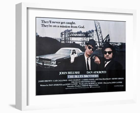 THE BLUES BROTHERS, 1980 directed by JOHN LANDIS John Belushi and Dan Aykroyd (photo)-null-Framed Photo