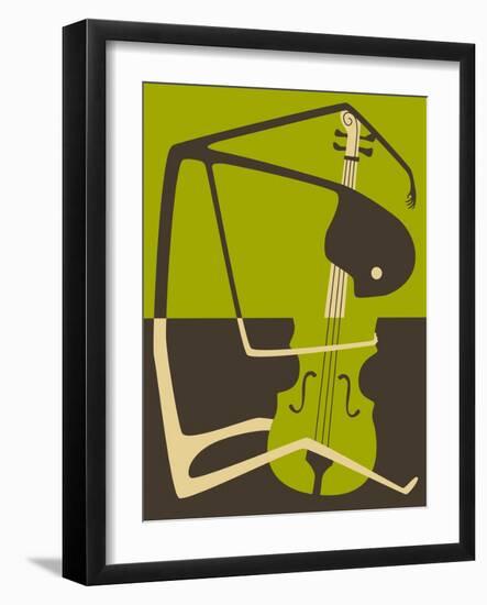 The Blues’ Cello-Jazzberry Blue-Framed Art Print