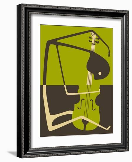 The Blues’ Cello-Jazzberry Blue-Framed Art Print