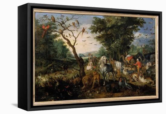 The Boarding of Animals in the Ark of Noe, 17Th Century (Oil on Canvas)-Jan the Elder Brueghel-Framed Premier Image Canvas