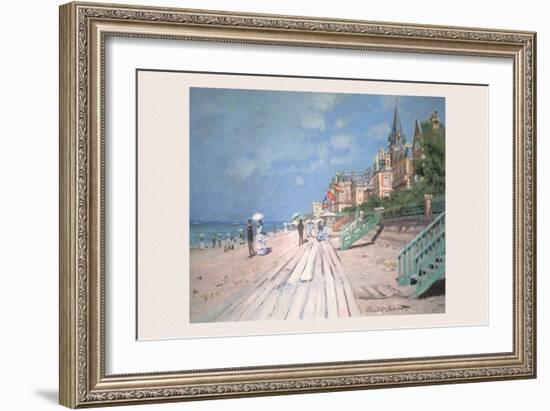 The Boardwalk at Trouville-Claude Monet-Framed Art Print