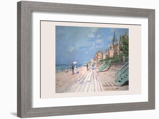 The Boardwalk at Trouville-Claude Monet-Framed Art Print