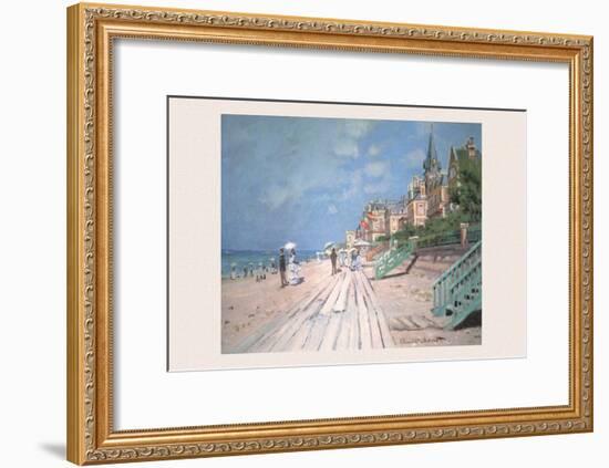 The Boardwalk at Trouville-Claude Monet-Framed Art Print