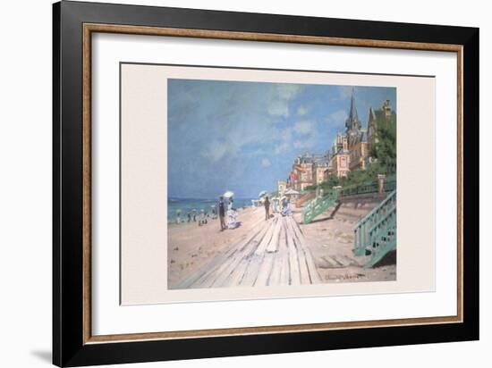 The Boardwalk at Trouville-Claude Monet-Framed Art Print