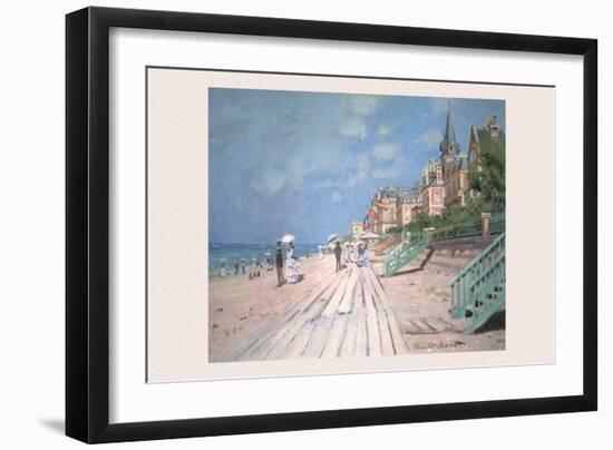 The Boardwalk at Trouville-Claude Monet-Framed Art Print