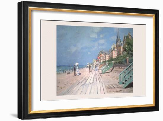 The Boardwalk at Trouville-Claude Monet-Framed Art Print