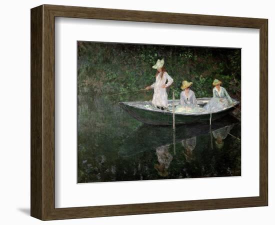 The Boat at Giverny, circa 1887-Claude Monet-Framed Giclee Print