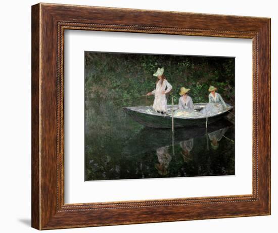 The Boat at Giverny, circa 1887-Claude Monet-Framed Giclee Print