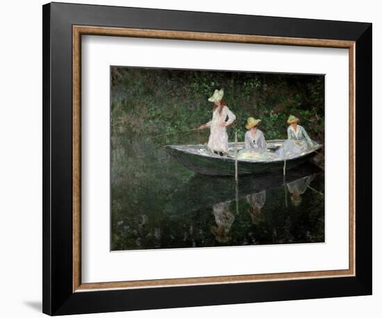 The Boat at Giverny, circa 1887-Claude Monet-Framed Giclee Print