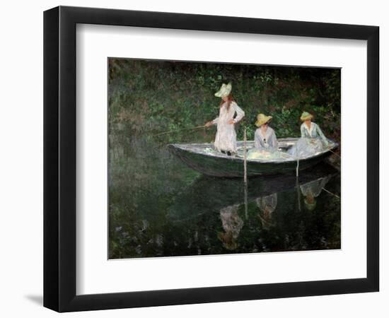 The Boat at Giverny, circa 1887-Claude Monet-Framed Giclee Print