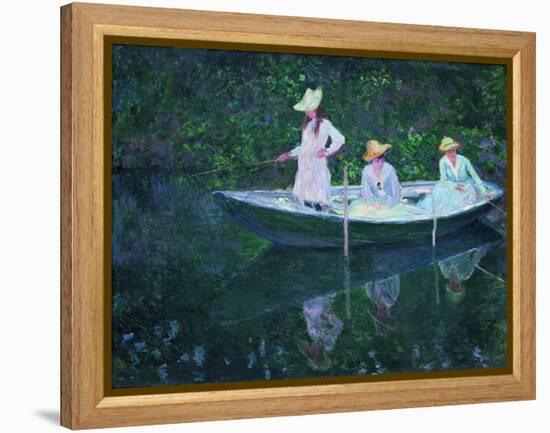 The Boat at Giverny (En Norvégienn)-Claude Monet-Framed Premier Image Canvas