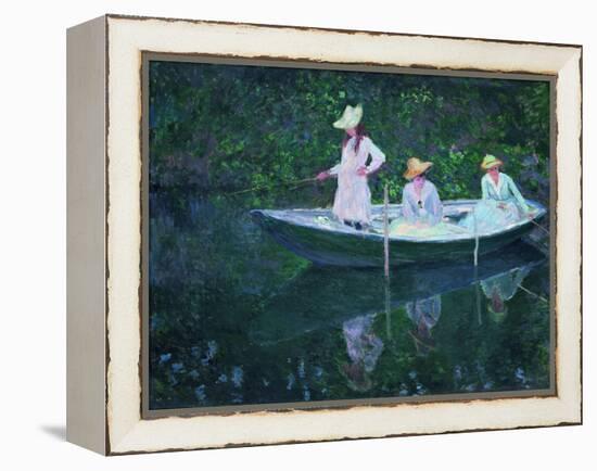 The Boat at Giverny (En Norvégienn)-Claude Monet-Framed Premier Image Canvas