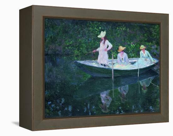 The Boat at Giverny (En Norvégienn)-Claude Monet-Framed Premier Image Canvas