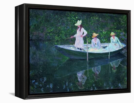 The Boat at Giverny (En Norvégienn)-Claude Monet-Framed Premier Image Canvas