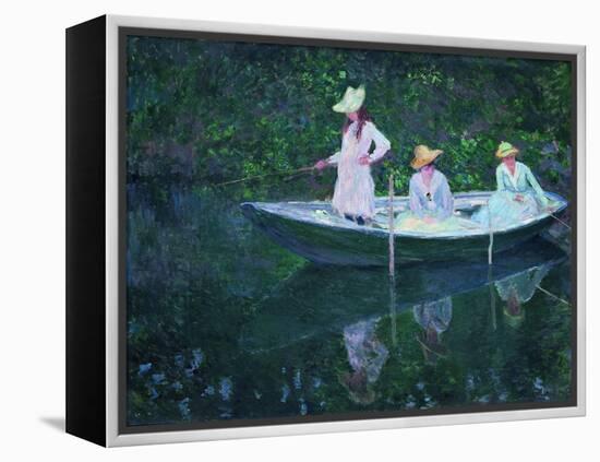 The Boat at Giverny (En Norvégienn)-Claude Monet-Framed Premier Image Canvas