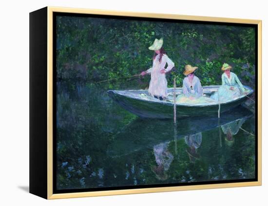 The Boat at Giverny (En Norvégienn)-Claude Monet-Framed Premier Image Canvas