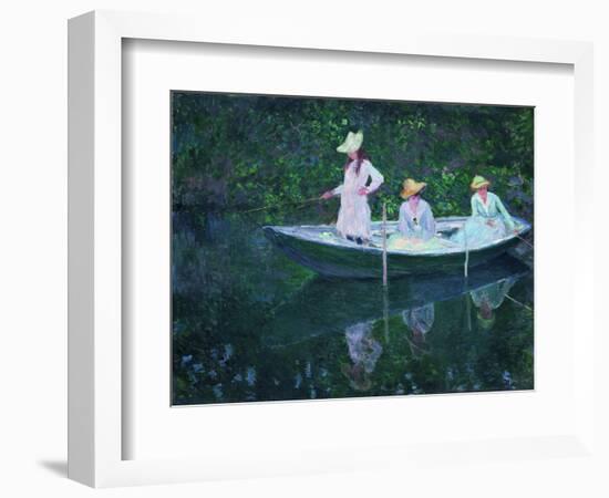 The Boat at Giverny (En Norvégienn)-Claude Monet-Framed Giclee Print