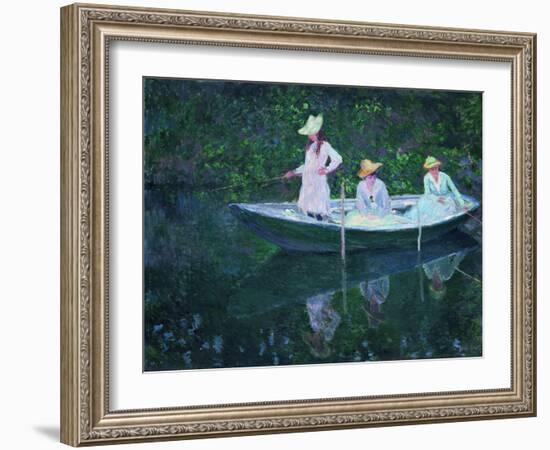 The Boat at Giverny (En Norvégienn)-Claude Monet-Framed Giclee Print