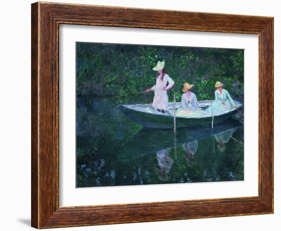 The Boat at Giverny (En Norvégienn)-Claude Monet-Framed Giclee Print