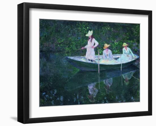 The Boat at Giverny (En Norvégienn)-Claude Monet-Framed Giclee Print