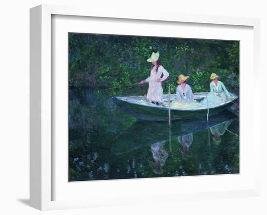 The Boat at Giverny (En Norvégienn)-Claude Monet-Framed Giclee Print