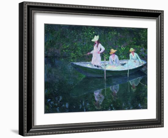 The Boat at Giverny (En Norvégienn)-Claude Monet-Framed Giclee Print