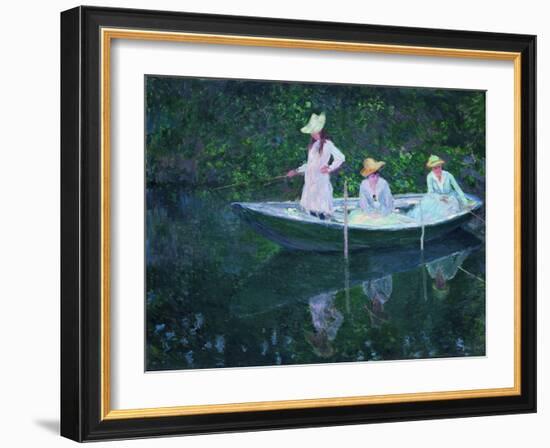 The Boat at Giverny (En Norvégienn)-Claude Monet-Framed Giclee Print