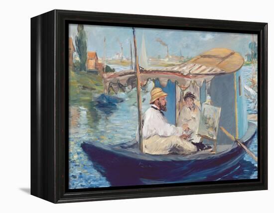 The Boat, (Claude Monet in His Floating Studio), 1874-Edouard Manet-Framed Premier Image Canvas