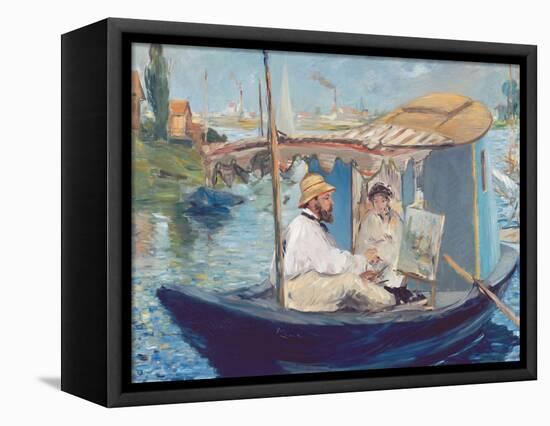 The Boat, (Claude Monet in His Floating Studio), 1874-Edouard Manet-Framed Premier Image Canvas