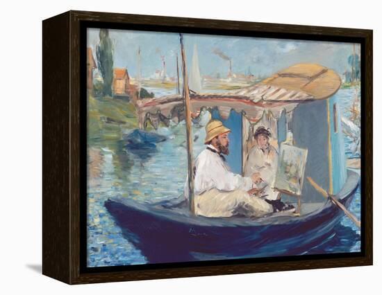 The Boat, (Claude Monet in His Floating Studio), 1874-Edouard Manet-Framed Premier Image Canvas