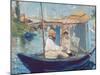The Boat, (Claude Monet in His Floating Studio), 1874-Edouard Manet-Mounted Giclee Print