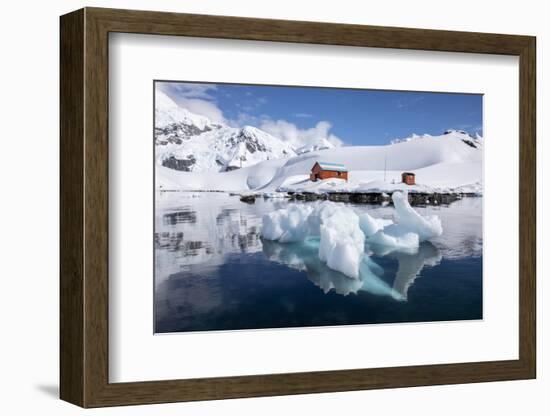 The boat house at the Argentine Research Station Base Brown, Paradise Bay, Antarctica-Michael Nolan-Framed Photographic Print