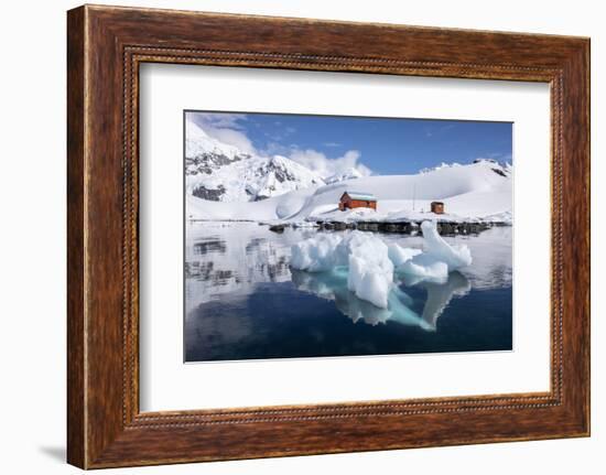 The boat house at the Argentine Research Station Base Brown, Paradise Bay, Antarctica-Michael Nolan-Framed Photographic Print