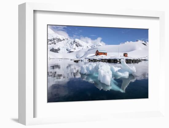 The boat house at the Argentine Research Station Base Brown, Paradise Bay, Antarctica-Michael Nolan-Framed Photographic Print