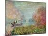 The Boat Studio on the Seine, 1875-Claude Monet-Mounted Giclee Print