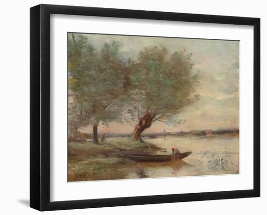 The Boatman, 1806-1875, (1906-7)-Jean-Baptiste-Camille Corot-Framed Giclee Print