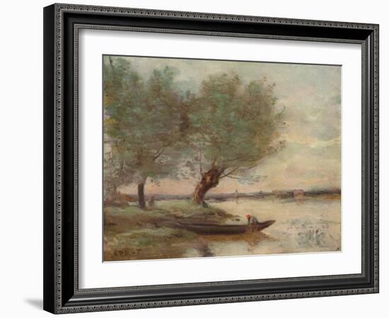 The Boatman, 1806-1875, (1906-7)-Jean-Baptiste-Camille Corot-Framed Giclee Print