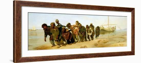 The Boatmen on the Volga, 1870-73-Ilya Efimovich Repin-Framed Giclee Print