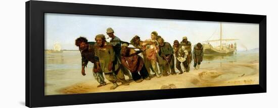 The Boatmen on the Volga, 1870-73-Ilya Efimovich Repin-Framed Giclee Print