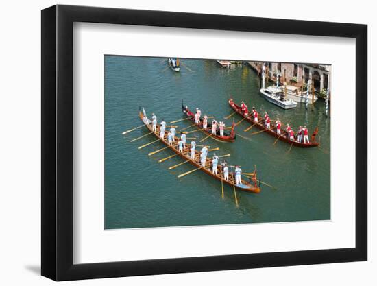 The boats of the historical procession for the historical Regatta on the Grand Canal of Venice-Carlo Morucchio-Framed Photographic Print