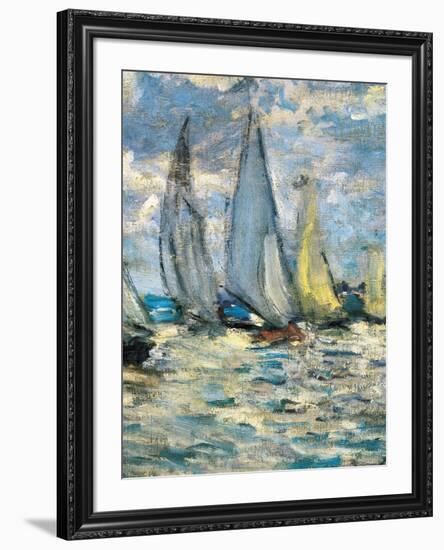 The boats or regatta in Argenteuil (detail) around 1874,-Claude Monet-Framed Giclee Print