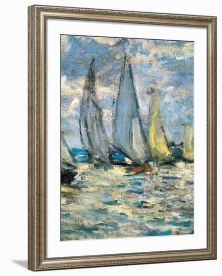 The boats or regatta in Argenteuil (detail) around 1874,-Claude Monet-Framed Giclee Print