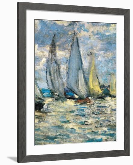 The boats or regatta in Argenteuil (detail) around 1874,-Claude Monet-Framed Giclee Print